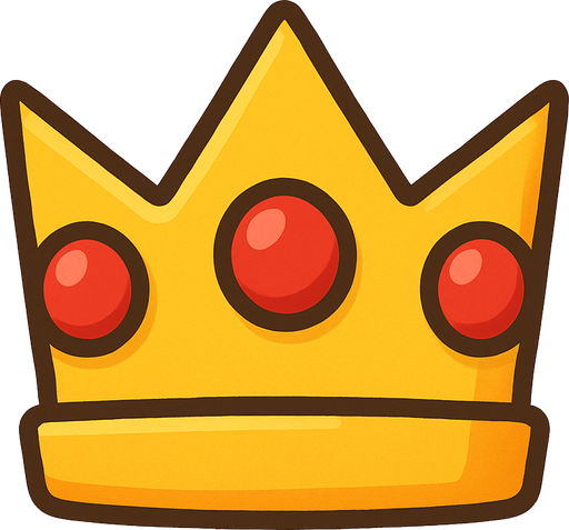 crown.
In-Game asset.  2d.  No shadows. cartoon. animate. simple