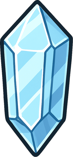 cristal transparente.
In-Game asset.  2d.  High contrast.  No shadows