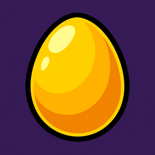 A Golden egg.
In-Game asset.  2d.  High contrast.  No shadows