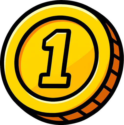 coin.
In-Game asset.  2d.  High contrast.  No shadows. coin