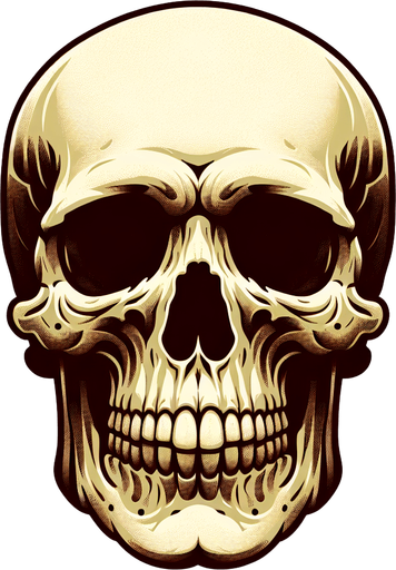 Skull.
Single Game Texture. In-Game asset. 2d. Blank background. High contrast. No shadows.