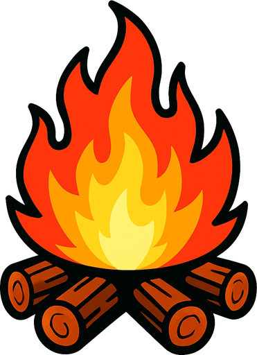 un fuego.
In-Game asset.  2d.  High contrast.  No shadows. un fuego. un fuego