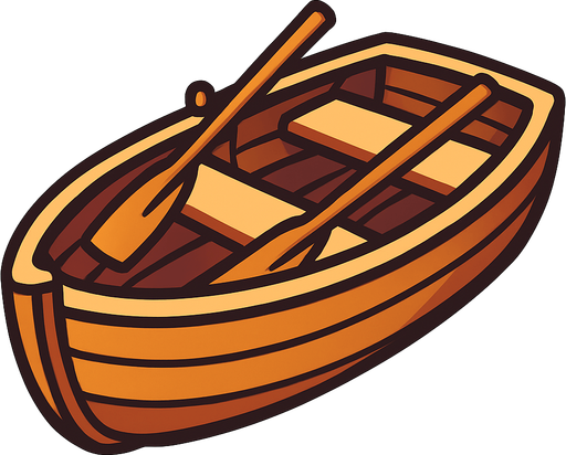 Boat.
In-Game asset.  High contrast.  No shadows. 2D
