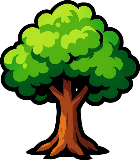 Arbre.
In-Game asset.  2d.  High contrast.  No shadows