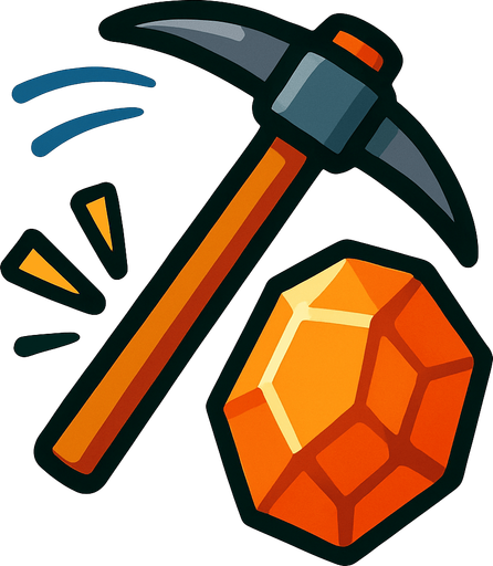 Kazma cevheri kazma hareketli resmi..
In-Game asset.  2d.  High contrast.  No shadows