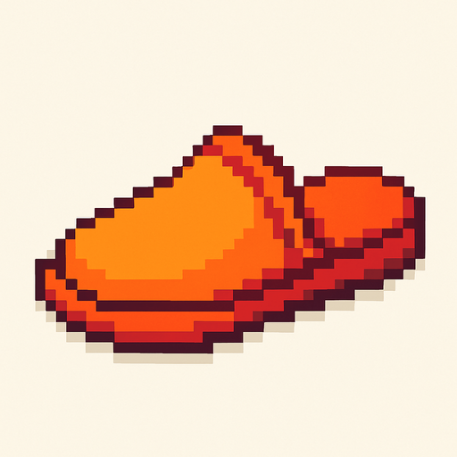 pixel art sliper.
In-Game asset.  2d.  High contrast.  No shadows