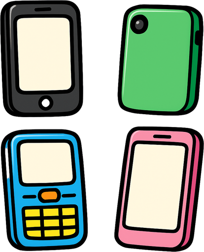 Pack of different phones.
In-Game asset.  High contrast.  No shadows. 3D