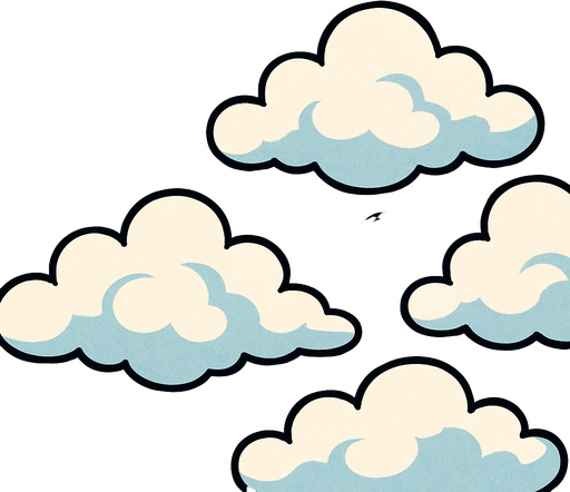 bulutlu bir hava.
In-Game asset.  2d.  High contrast.  No shadows