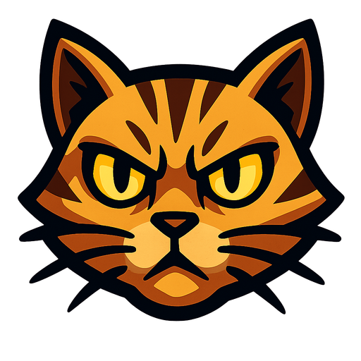 a cat head.
In-Game asset.  2d.  High contrast