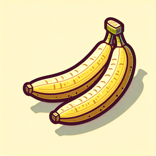 A couple of bananas.
Single Game Texture. In-Game asset. 2d. Blank background. High contrast. No shadows.