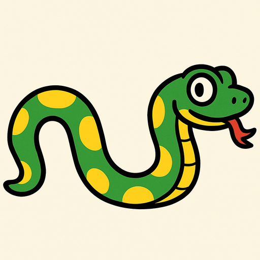 cartoonish snake body to connect with snake head on the right side, no end on the right.
In-Game asset.  2d.  High contrast.  No shadows