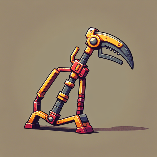 Harvesting tool.
Single Game Texture.  In-Game asset.  2d.  Blank background.  High contrast.  No shadows