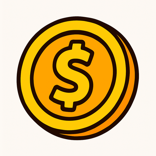 one coin.
In-Game asset.  2d.  High contrast.  No shadows