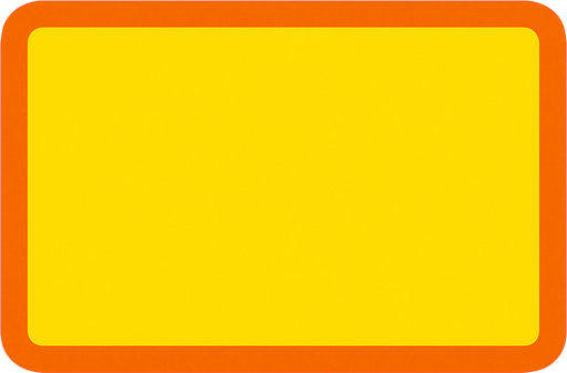Hace un rectángulo amarillo con un borde naranja una.
In-Game asset.  2d.  High contrast.  No shadows