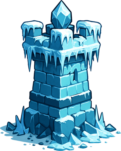 freezing tower realistic.
In-Game asset.  2d.  High contrast.  No shadows