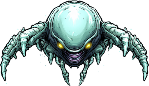 Alien enemy boss, adopted to space, flying down
Game Texture. In-Game asset. 2d. Pixelart. White background. Blank background. Low detail. High contrast.