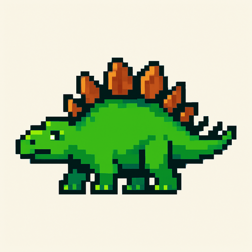Stegosaurus pixel.
In-Game asset.  2d.  High contrast.  No shadows