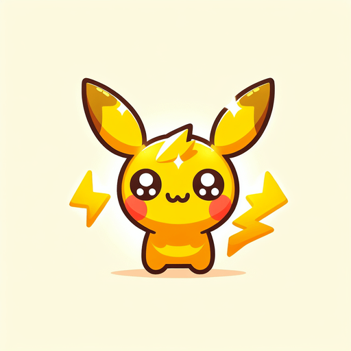 pikachu.
Single Game Texture. In-Game asset. 2d. Blank background. High contrast. No shadows.
