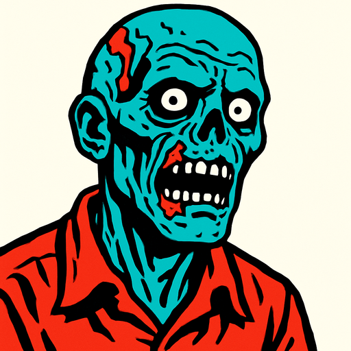 zombie.
2d.  High contrast.  No shadows