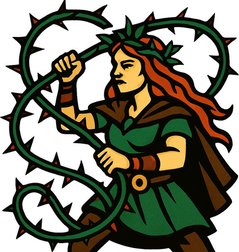 thornWhipWeaver.
2d.  High contrast.  No shadows