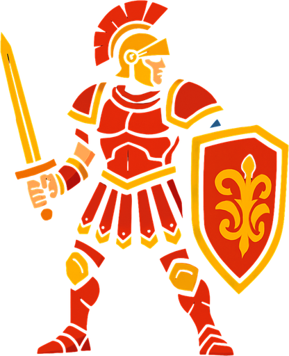 roma knight.
In-Game asset.  2d.  High contrast.  No shadows