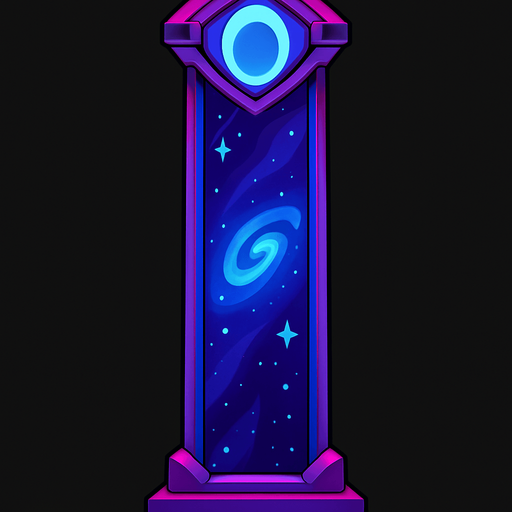 galactic portals looks like a long straight pillar . 
In-Game asset.  2d.  High contrast.  No shadows
