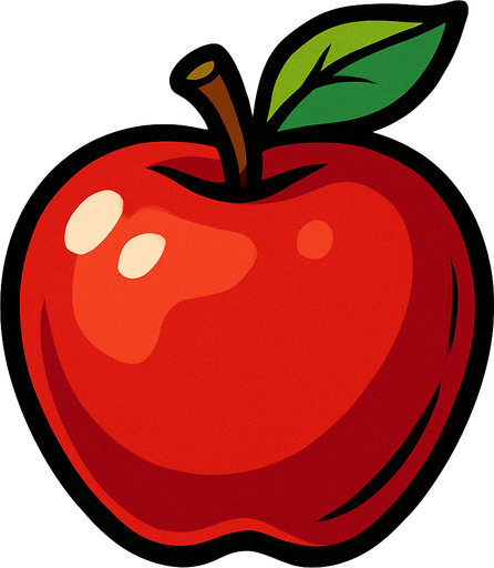 red apple.
In-Game asset.  2d.  High contrast.  No shadows