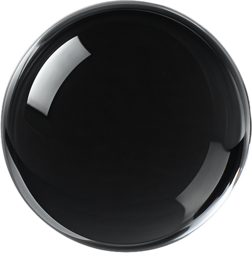 simple single cristal clear sphere.
black background.