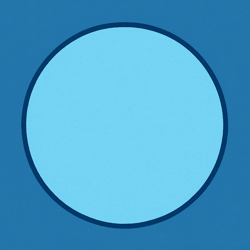 Mavi pastel renkli daire.
In-Game asset.  2d.  High contrast.  No shadows