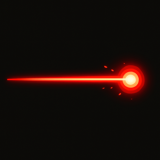 red laser beam.
In-Game asset.  2d.  High contrast.  No shadows
