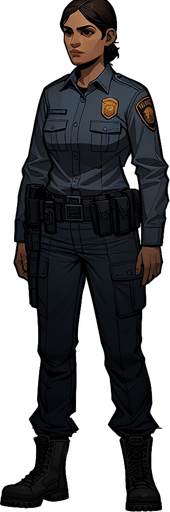 create night guard.
Single Game Texture.  In-Game asset.  2d.  Blank background.  High contrast.  No shadows