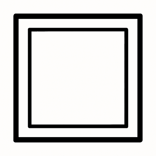 Un recuadro blanco sin relleno interlineado.
In-Game asset.  2d.  High contrast.  No shadows