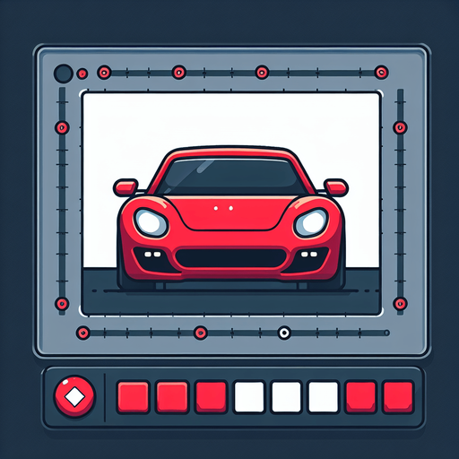 Red car 2D.
Single Game Texture. In-Game asset. 2d. Blank background. High contrast. No shadows.