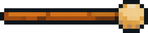 Horizontal drumstick for drum 2d pixelart.
In-Game asset.  2d.  High contrast.  No shadows
