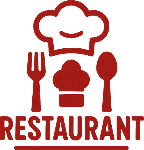 Restoran logosu.
In-Game asset.  2d.  High contrast.  No shadows