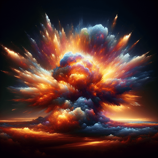 Big explosion..
High contrast.  No shadows