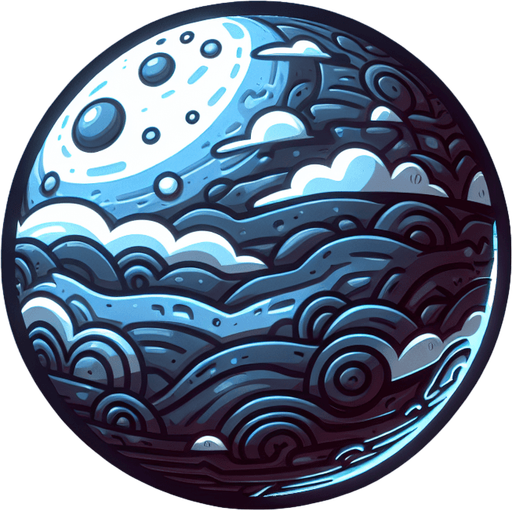 round house planet, cartoon Single Game Texture. In-Game asset. 2d. Blank background. High contrast. Single Game Texture. In-Game asset. 2d. Blank background. High contrast. No shadows.