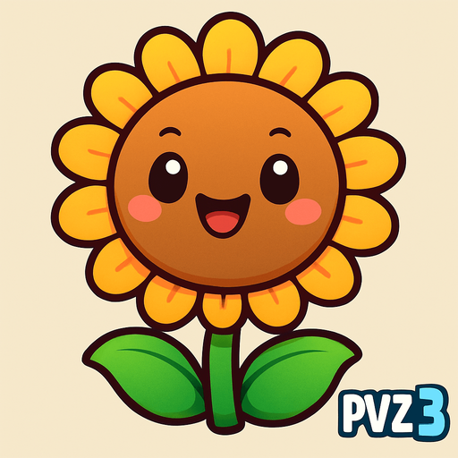 a sun flower whit pvz 3 whit kawaii face.
In-Game asset.  2d.  High contrast.  No shadows