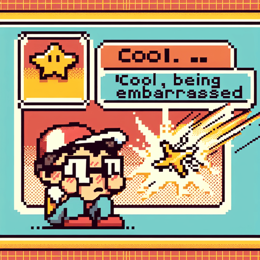 Make a 8-bit achievement.
Title:cool, being embarrassed.
description:lose in stage 1