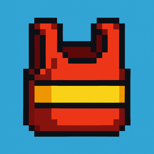 peto de pixeles.
In-Game asset.  2d.  High contrast.  No shadows