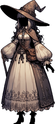Witch
Single Game Texture. In-Game asset. 2d. Blank background. High contrast. No shadows.