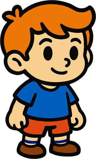 Petit garçon.
In-Game asset.  2d.  High contrast.  No shadows