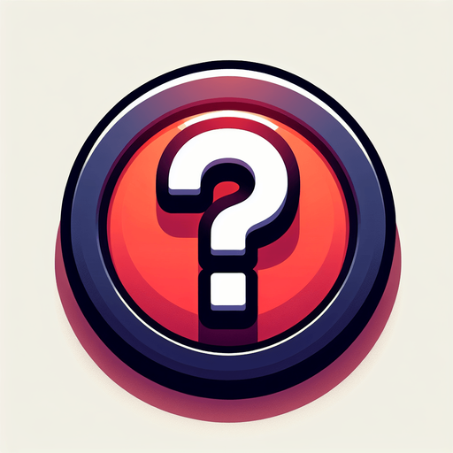 A round button with a question mark in sharp vector graphcis.
Single Game Texture. In-Game asset. 2d. Blank background. High contrast. No shadows.