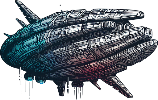 alien spaceship heading down.
Single Game Texture. In-Game asset. 2d. Blank background. High contrast. No shadows.