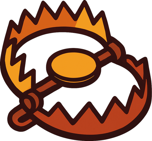 bear trap 1d.
In-Game asset.  2d.  High contrast.  No shadows