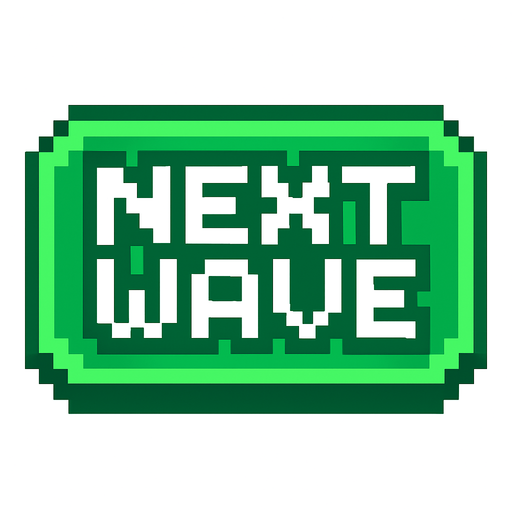 botón con el texto 'next wave' pixel art. que tenga el color verde
In-Game asset.  2d.  High contrast.  No shadows