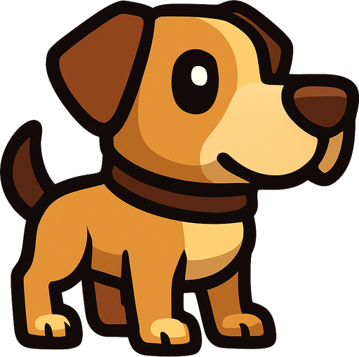 Create a dog.
In-Game asset.  High contrast.  No shadows