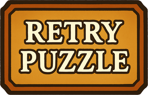 Button with RETRY PUZZLE on it in professor Layton game style artwork 
In-Game asset.  2d.  High contrast.  No shadows
