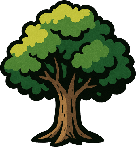Arbre.
In-Game asset.  2d.  High contrast.  No shadows