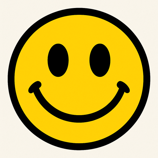 Yellow smiley ball.
In-Game asset.  2d.  High contrast.  No shadows